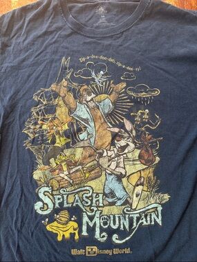 Vintage Original Disney Splash Mountain Tee- Navy Blue (discontinued ride)